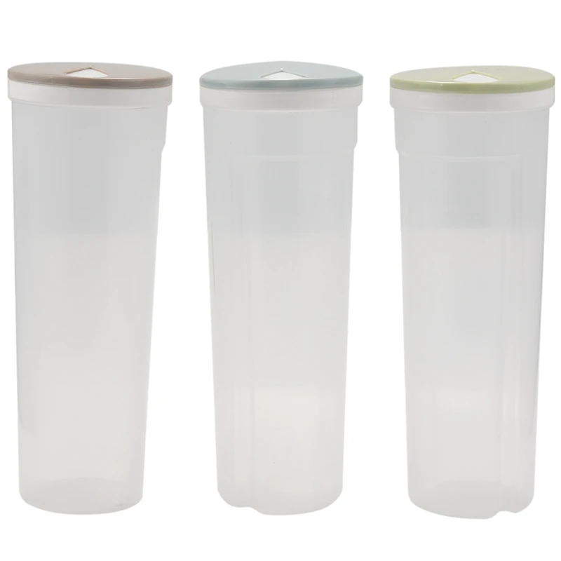 

Hot YO-3 Pcs Tall Food Storage Cylinder Shaped Spaghetti Noodle Container Box For Grain Cereal Oatmeal Nuts Beans