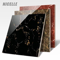 black color glazed polished porcelain marble design floor tile