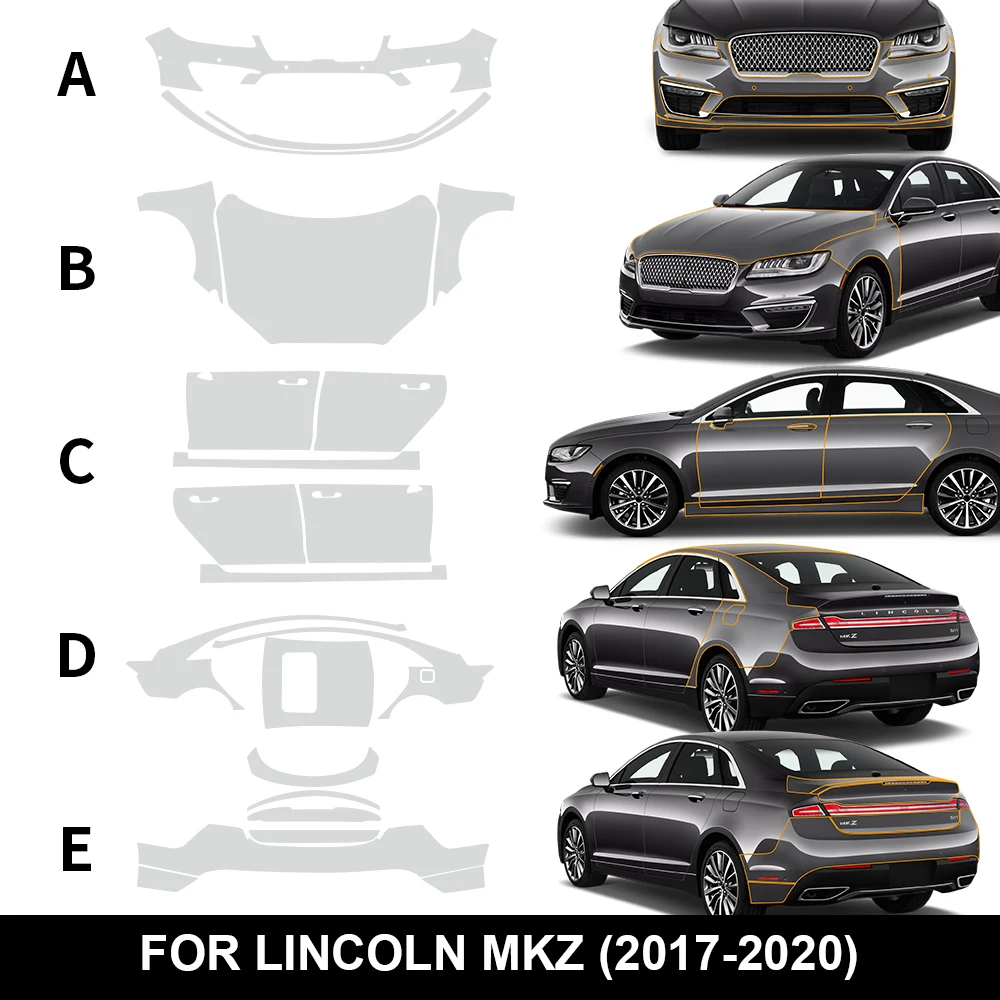 Для Lincoln MKZ 2017-2020 нарезанная Защитная пленка для краски ТПУ PPF мил прозрачный