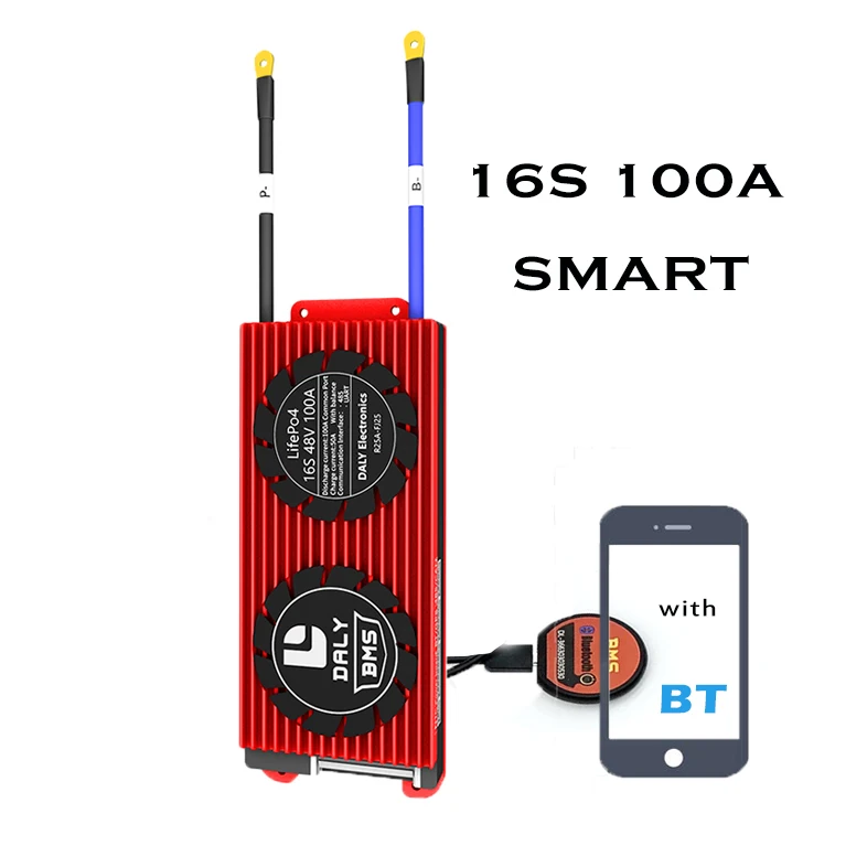 

Smart BMS 16S 100A with UART High Current LiFePo4 48V Equalization Functions