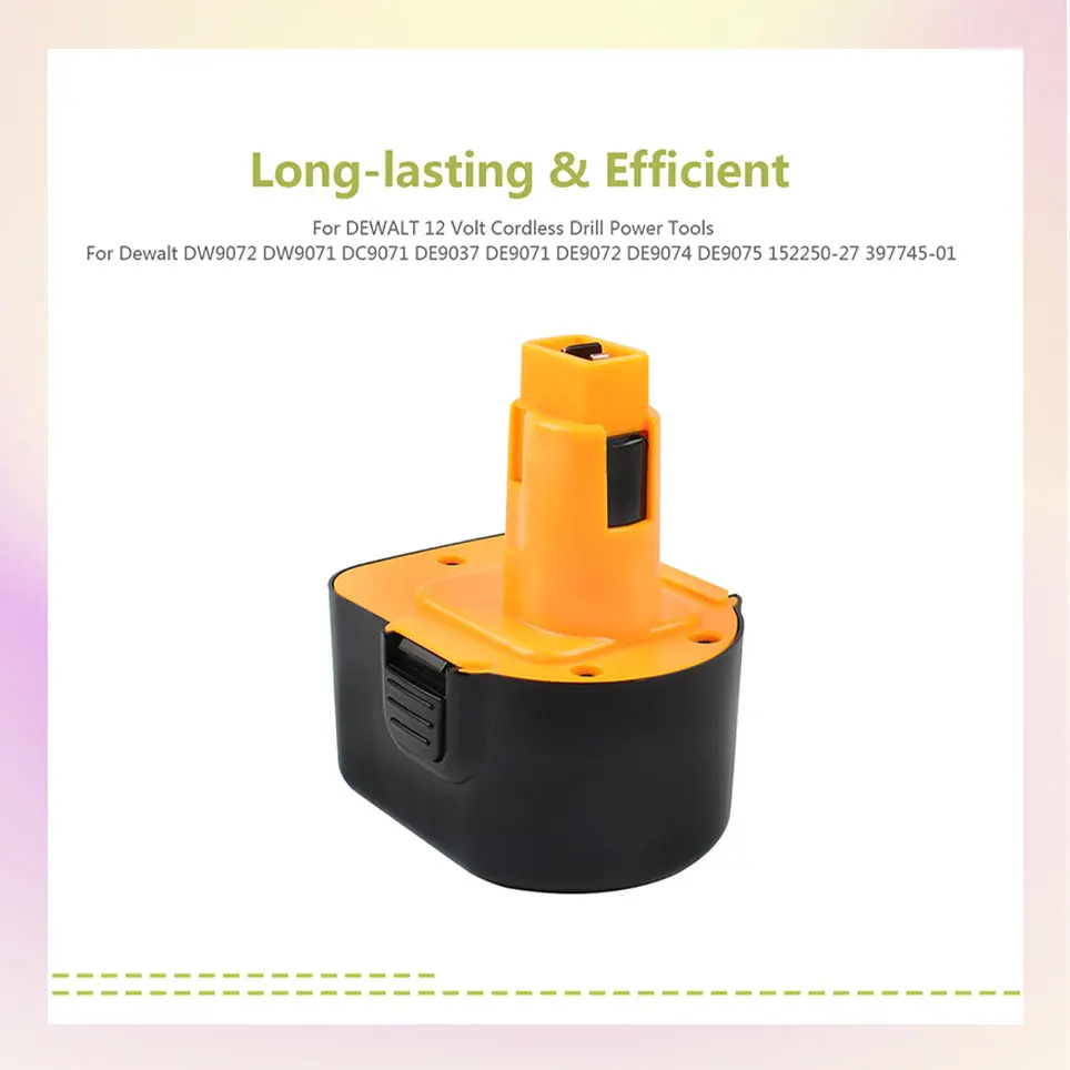 

2022 12800mAh DC9071 запасная батарея DeWalt 12V XRP DW9071 DW9072 DW907K, DW907, DW904, DW053, DW 953, DCX220A2, DCD945B2