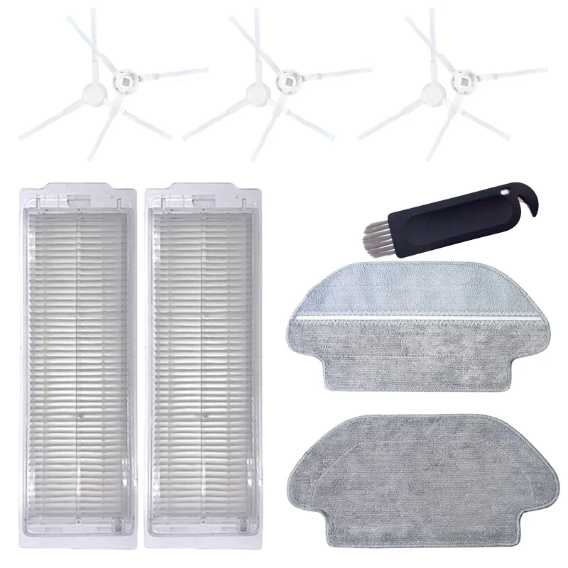 

Hepa Filter Side Brush Mop Cloth for Xiaomi Mijia STYJ02YM Mi Mop Pro Fo Conga 3490 for Viomi V2 PRO V3 SE V-RVCLM21B