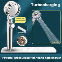 shower head high pressure water saving shower bathroom 3 function spa shower head with switch stop button water saving shower