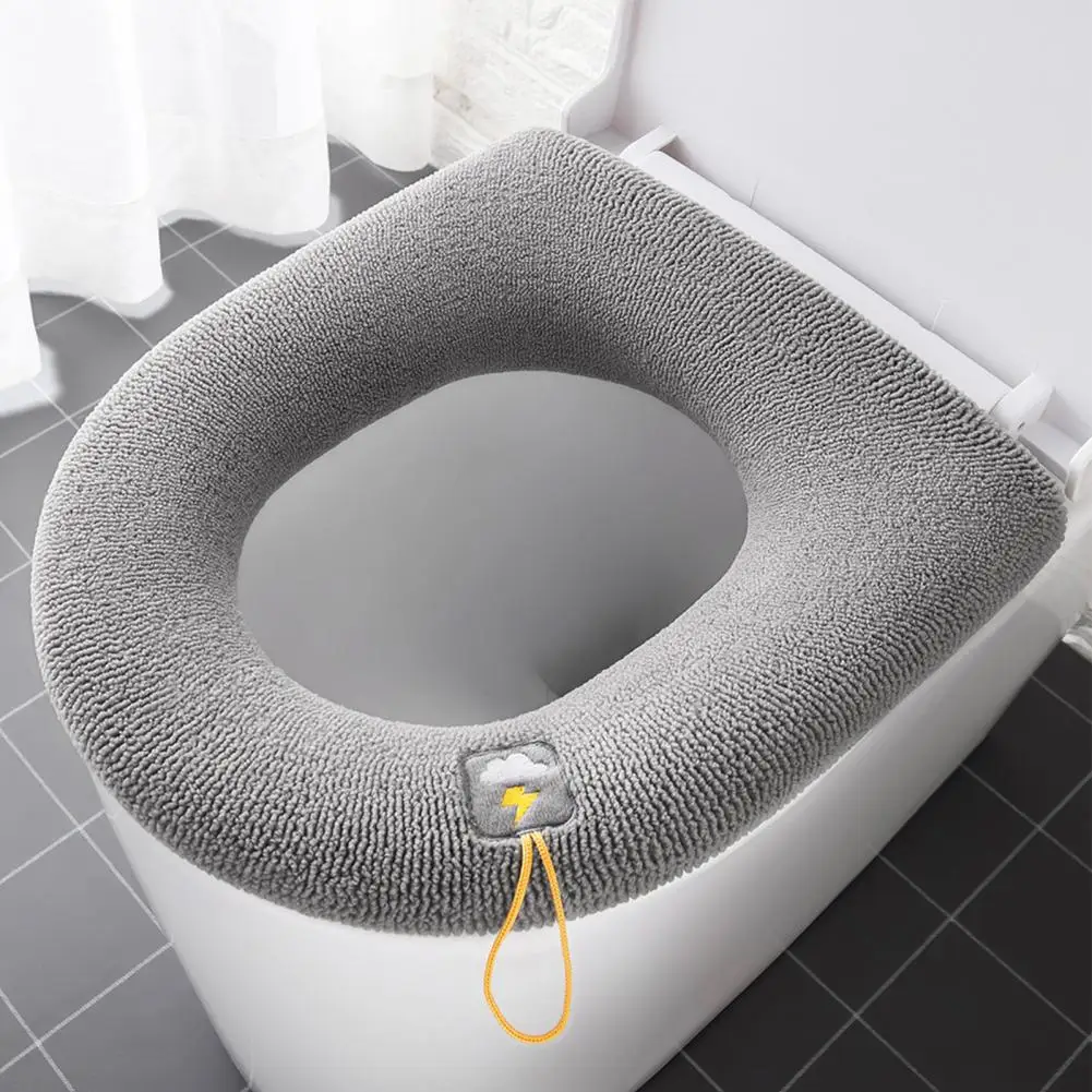 

Attractive Skin-friendly Washable Toilet Cushion Toilet Seat Cover Convenient Cartoon Handle Design
