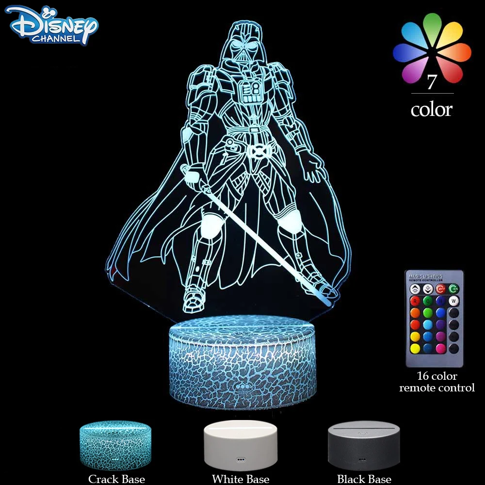 3D ночсветильник из Звездных войн Disney сенсорная Светодиодная настольная лампа