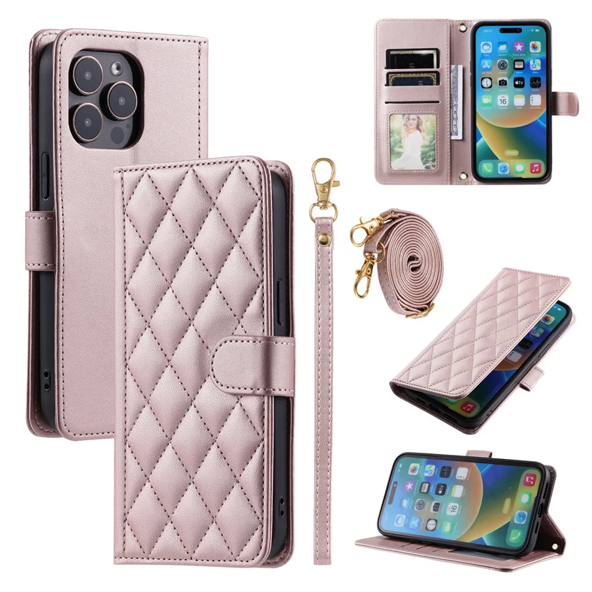 Фото Кожаный чехол-бумажник в клетку для Realme 5 5S 5i 6i 6 7 8 9 9i 10 11 Pro Plus 4G 5G C12Y C25Y C30 C31 C35 с отделениями для карт №2