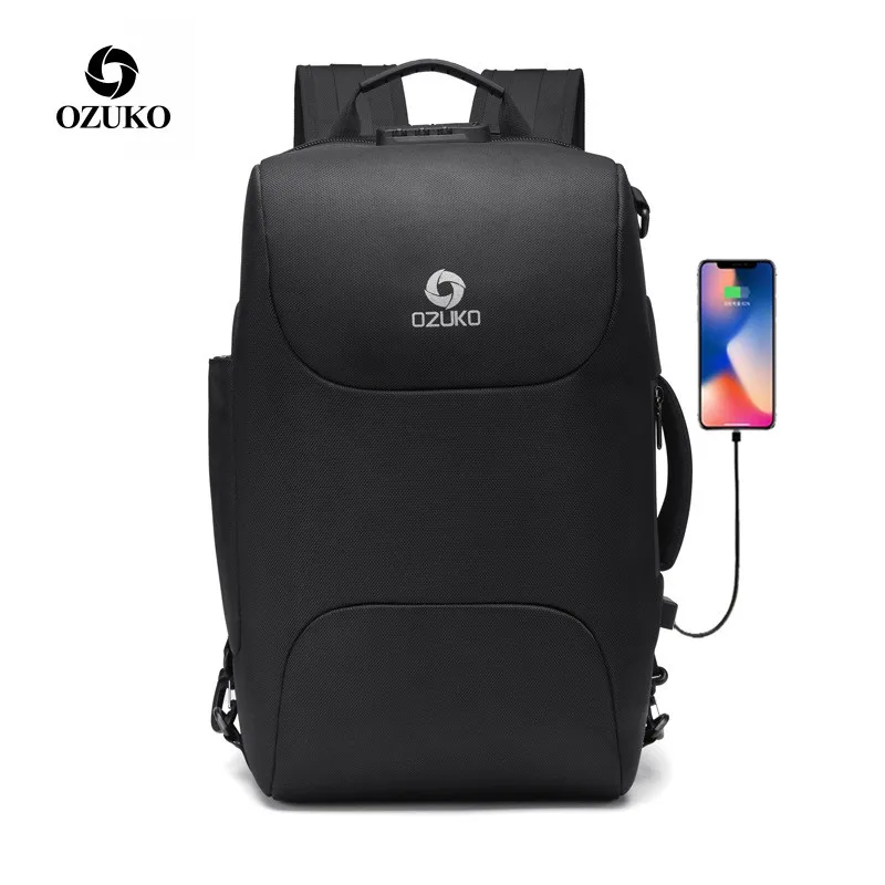 

OZUKO Backpacks for Men Laptop Backpack Large Capacity Men's 15.6 Inch Waterproof Male USB Business Back Pack Travel Bag Mochila