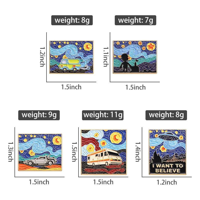 Эмалированные заколки с изображением ночного неба на заказ я хочу верить броши