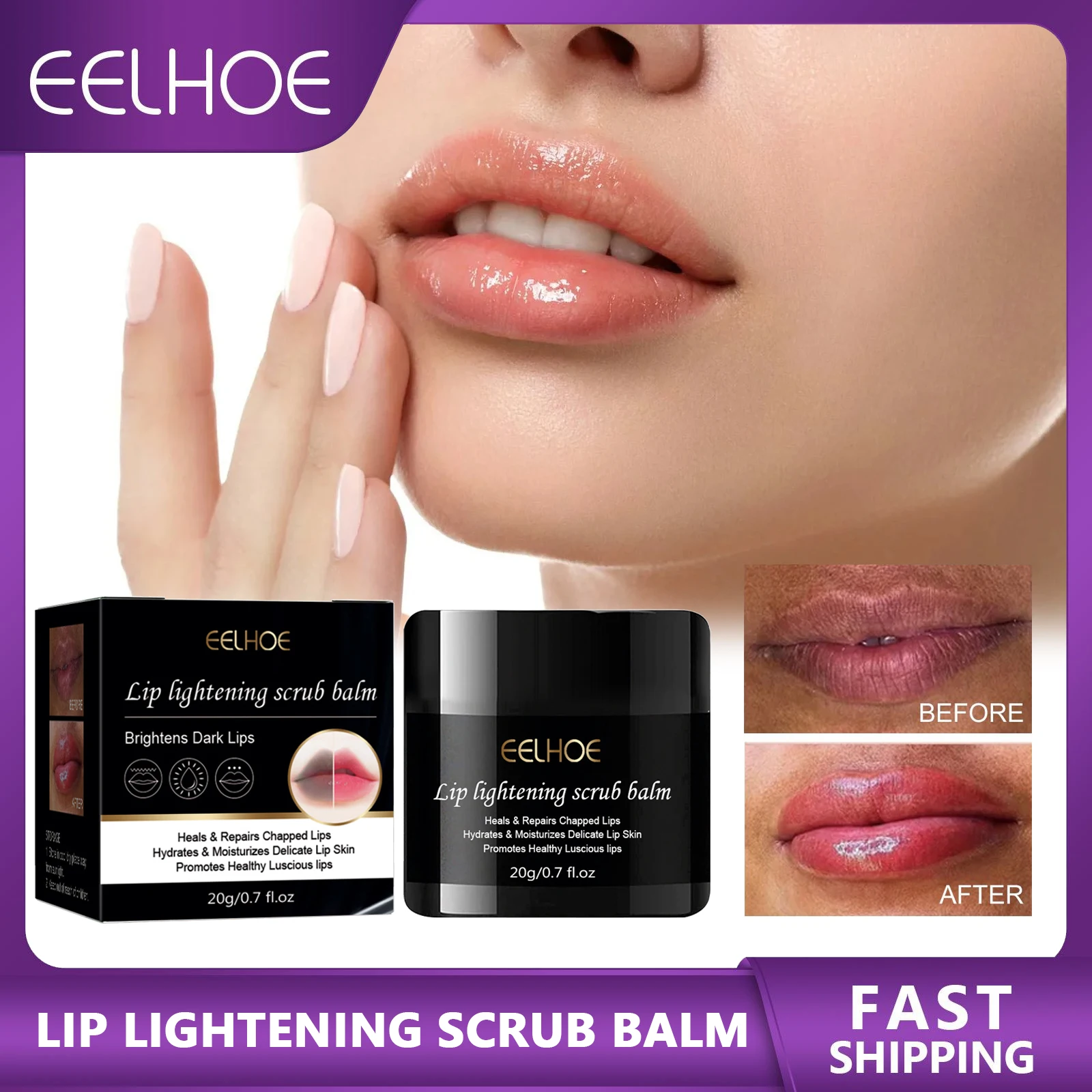

Lip Brightening Scrub Balm Fade Lip Lines Remove Dead Skin Melanin Dull Lips Exfoliating Moisturizing Anti-cracking Lip Care
