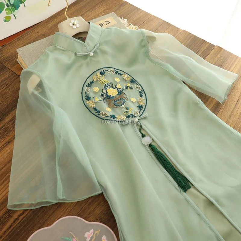 Новинка лета 2024 женское платье ханьфу в китайском стиле улучшенное элегантное