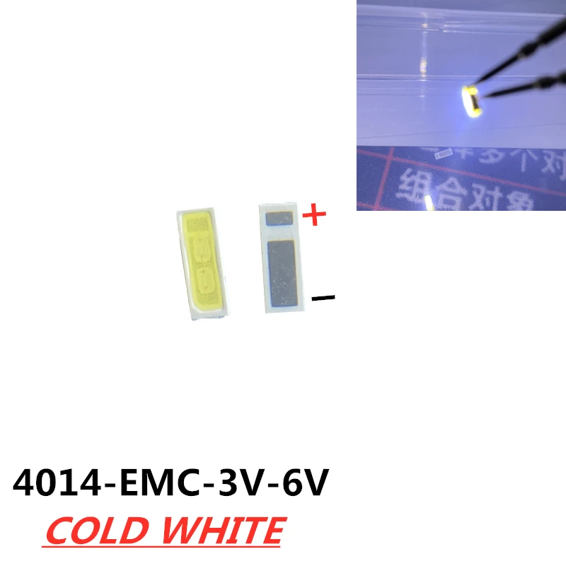100 шт. 4014 Замена 4020 SMD СВЕТОДИОДНЫЙ ные бусины холодный белый 0 5 Вт 1 3 в 6 ма для