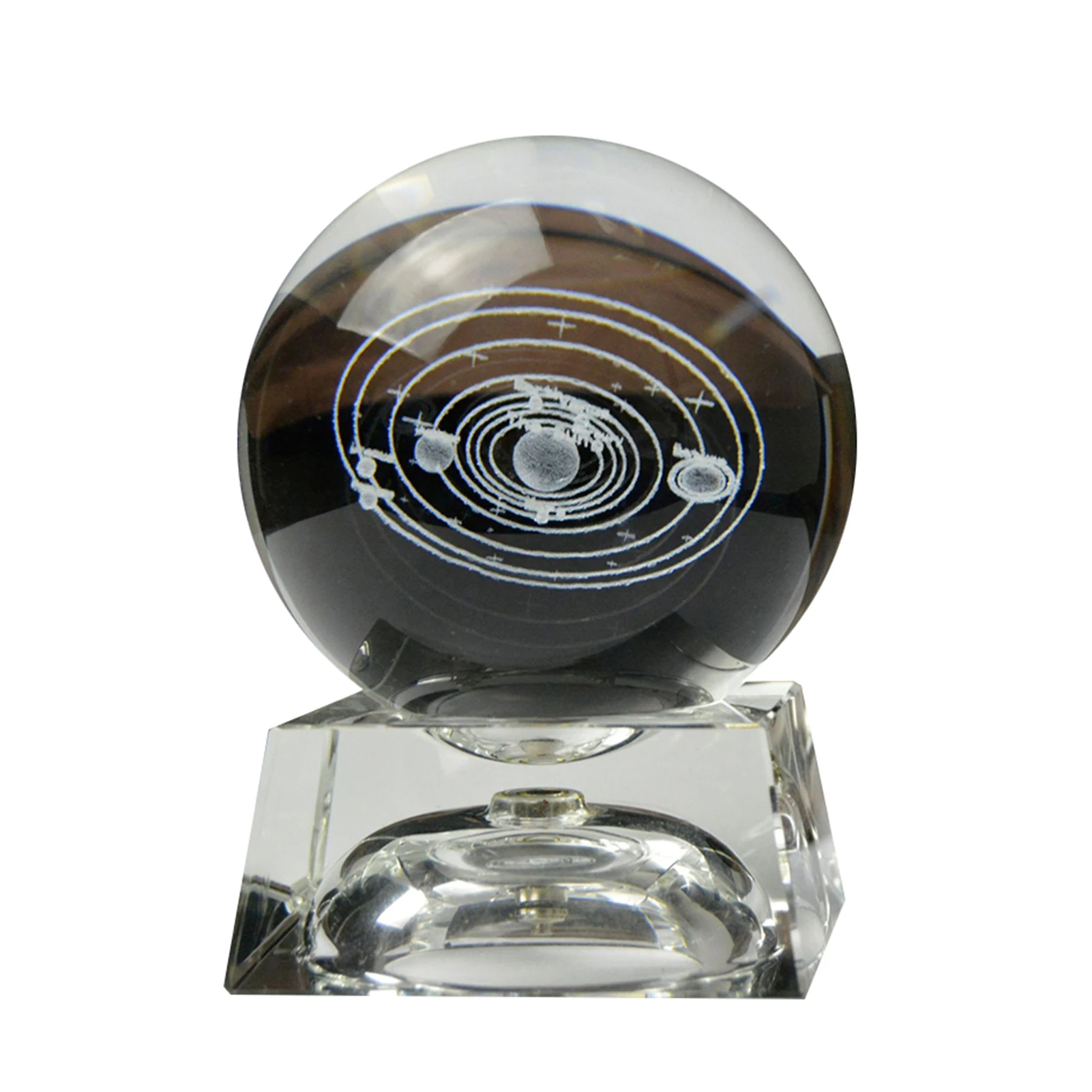 

3D Solar System Crystal Ball Sphere Home Decor Gift With Base Planet Model Science Astronomy Learning Toys For Children