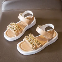 trend children sandals girl boys garden shoes chain baby soft sole shoes luxury summer beach sandals off white toddler slippers