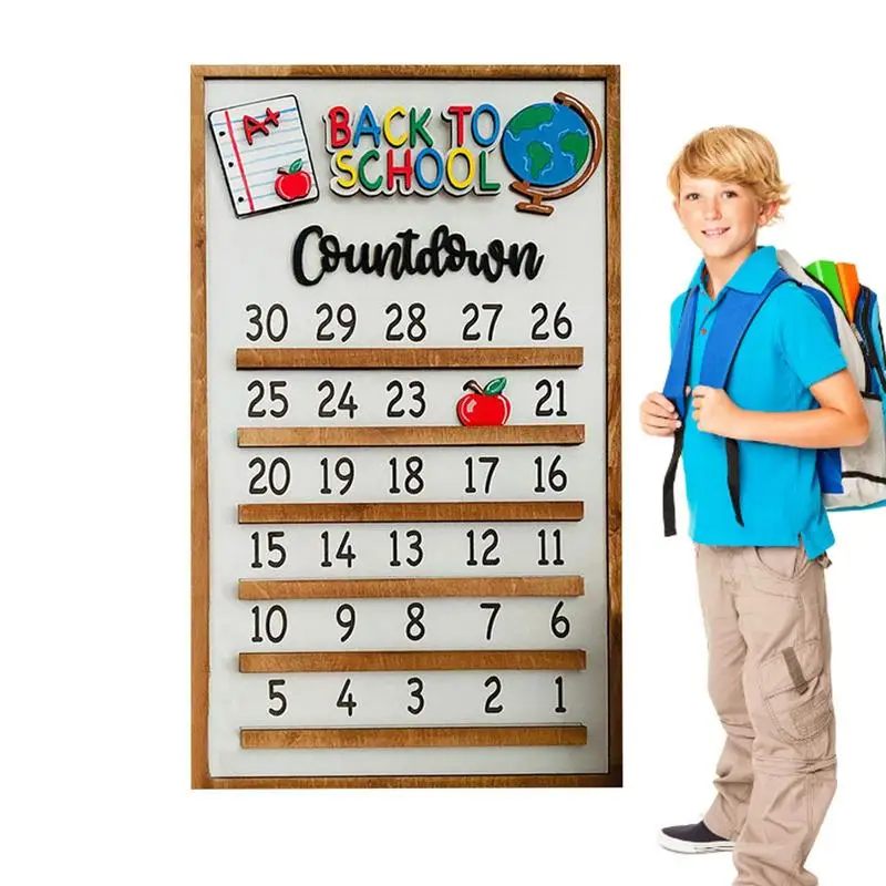

Back To School Calendar Bulletin Board Wooden Countdown Calendar Non Cracking Smooth Countdown Calendar For Kids Room Home