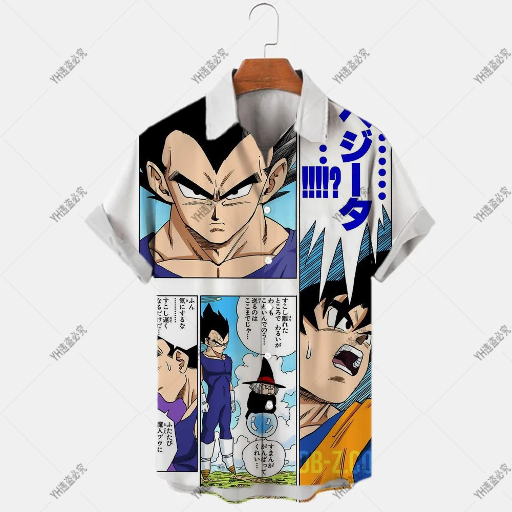 Dragon Ball Anime Men's Summer Hawaiian Shirt Short Sleeve Creative Goku Print Shirt Plus Size Pattern 2022 Polyester Harajuku