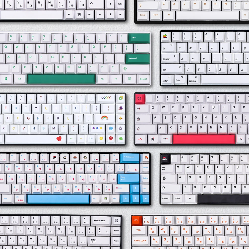

Cherry Profile PBT personaliseKeycaps For Apple MAC Cherry MX Japanese White Keycap For DIY Custom Mechanical Keyboard