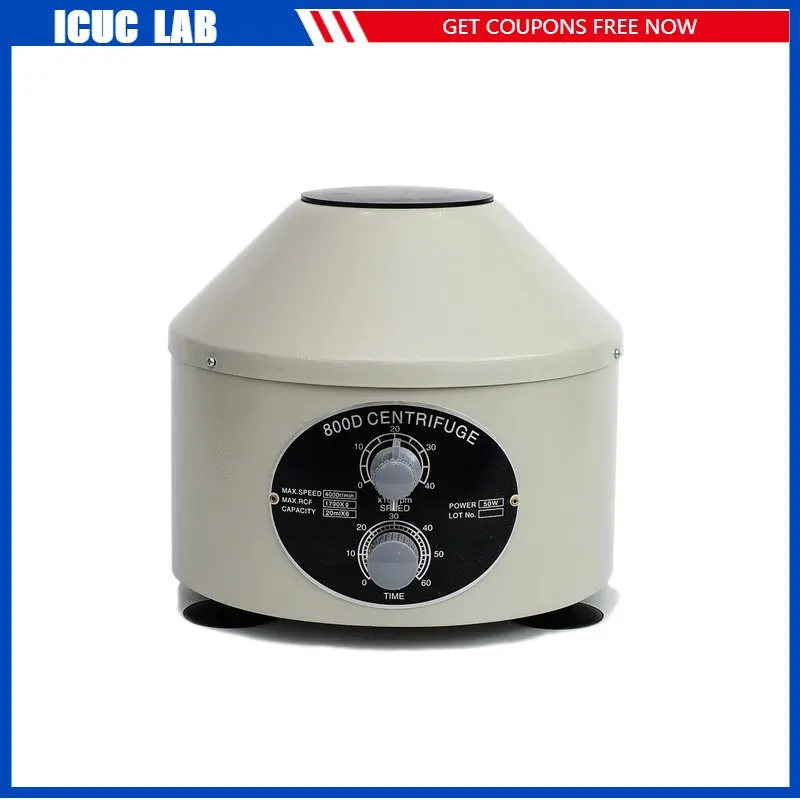 Portable Medical Electric Mini Low Speed PRP Centrifuge Machine for Lab 800D Centrifuga DC Motor 4000rpm with 6x20ml Rotor