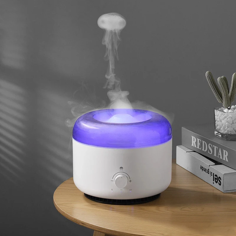 Jellyfish Spit Circle Air Humidifier Aromatherapy Essential Oils Diffuser Home Humidifier Colorful Atmosphere Light Air Purifier