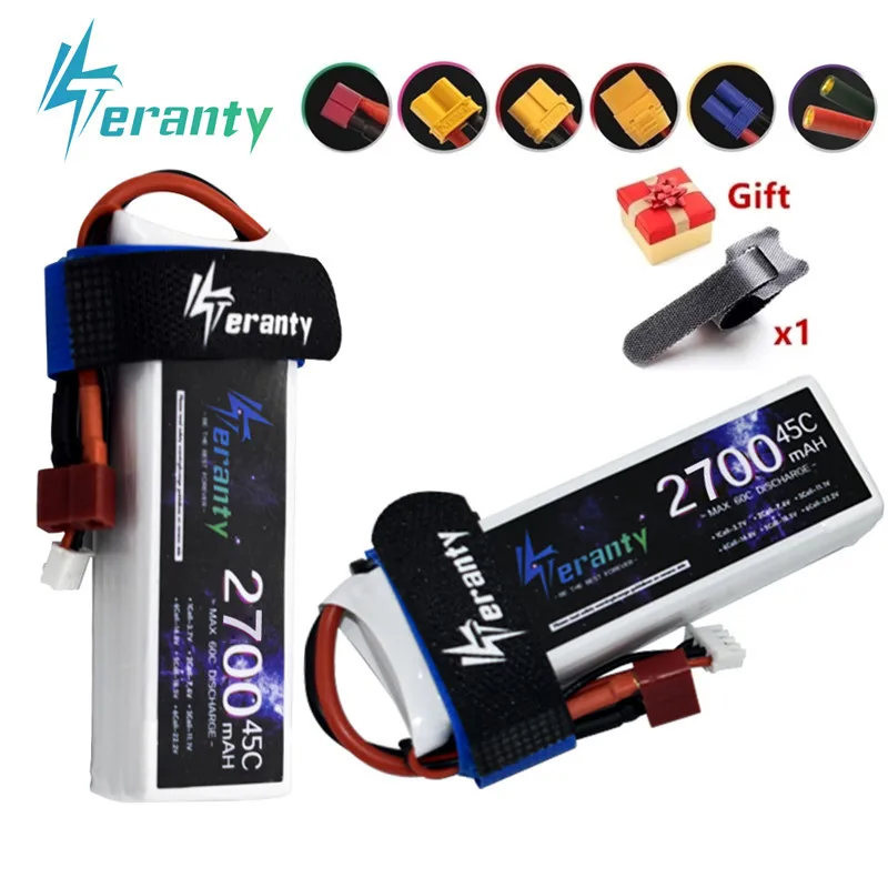 

LiPo Battery 2700mAh 11.1V 3s 45C For RC Helicopter Aircraft Quadcopter Cars Airplane With T JST XT30 XT60 Plug 11.1V 3S Battery