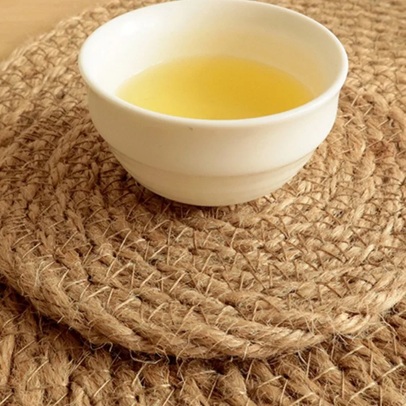 Коврик-веревка коврики для кофе коврик чашек льняной с защитой от горячего чая