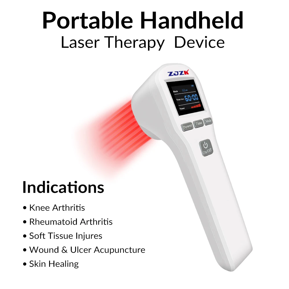 

ZJZK 4×808nm+16×650nm Cold Laser Therapeutic Apparatus for Sport Injuries Body Aches Relief Wound Healing for Human and Animals