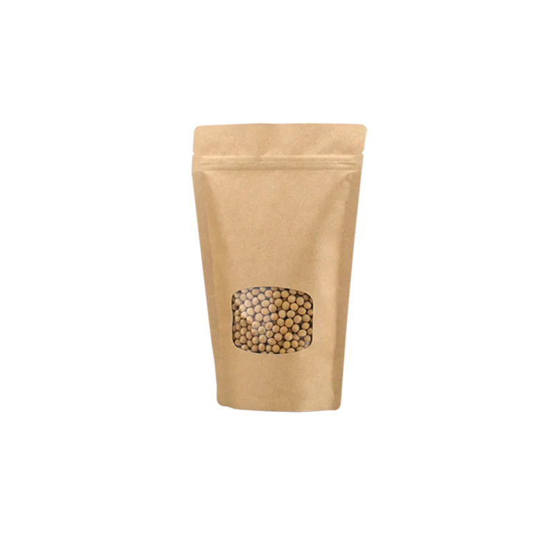 50pcs 3D White Kraft Paper Window Zip Lock Bag Reclosable Foil Inlay Ground Coffee Snack Tea Chocolate Gift Packaging Pouches |
