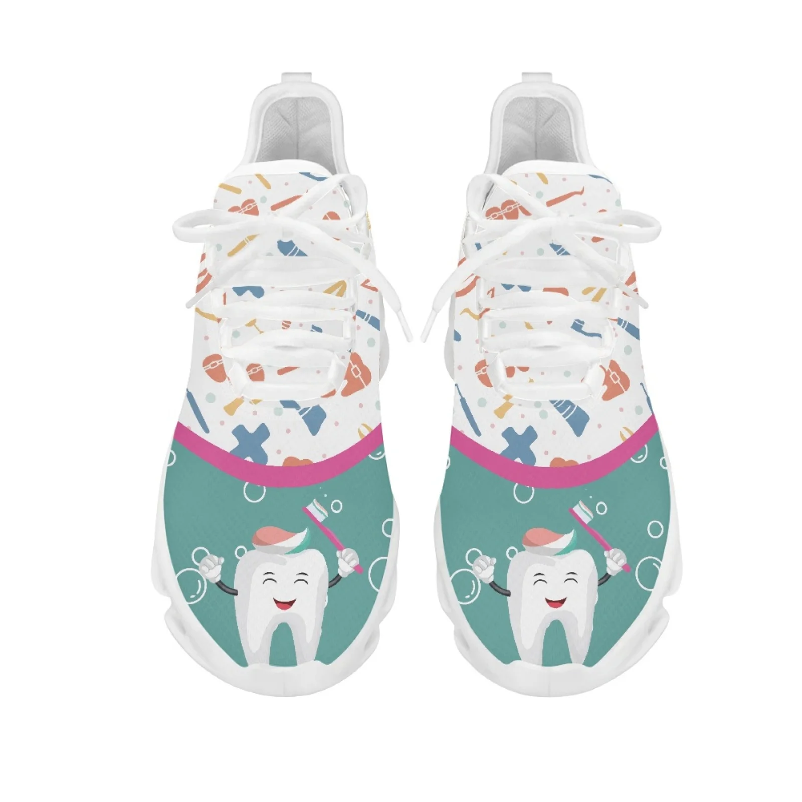 Belidome Women's Funny Dental Shoes Design Sneaker Tooth Dental Fairy Comfortable Running Shoes Mesh Walking Shoe Zapatos Mujer