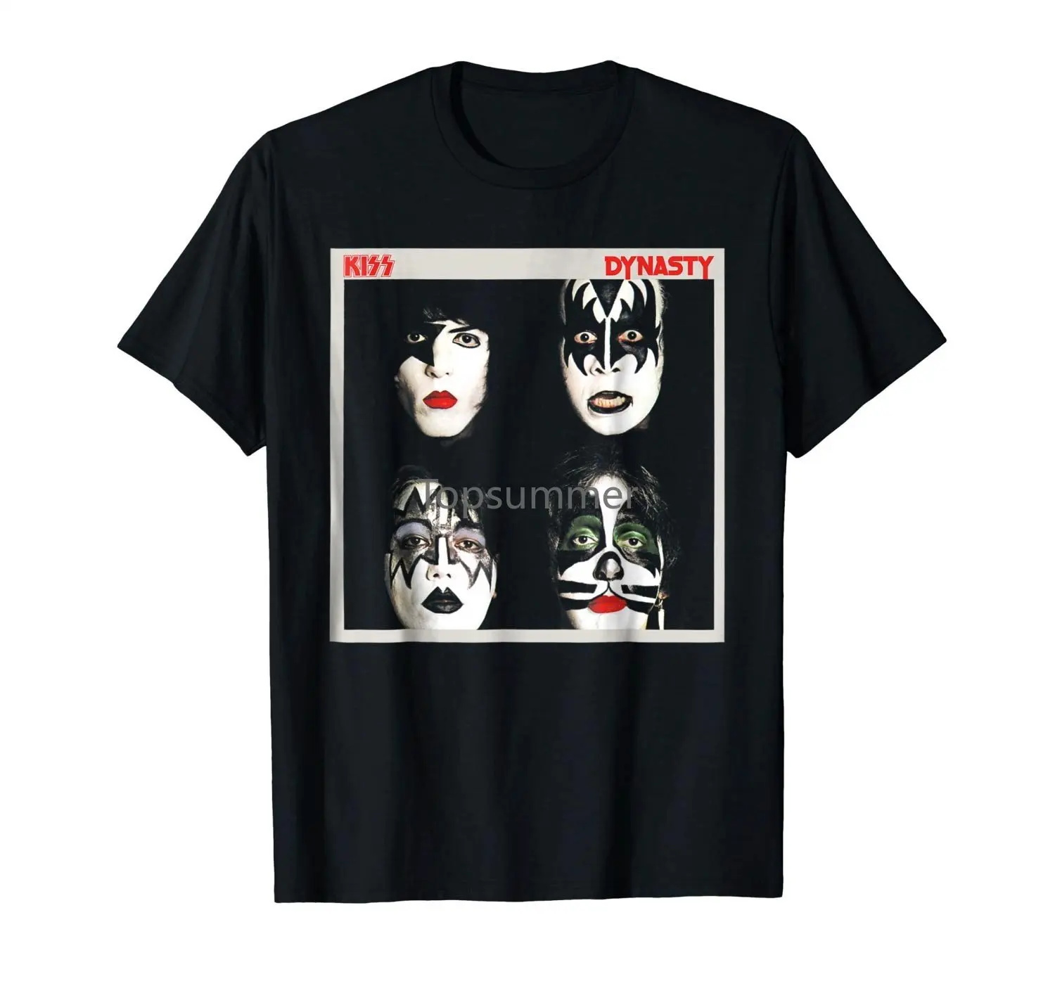 

Kiss 1979 Dynasty T-Shirt Sea Blue Print T Shirts Man Short Sleeve T Shirt Top Tee Fashion T-Shirt Men Clothing