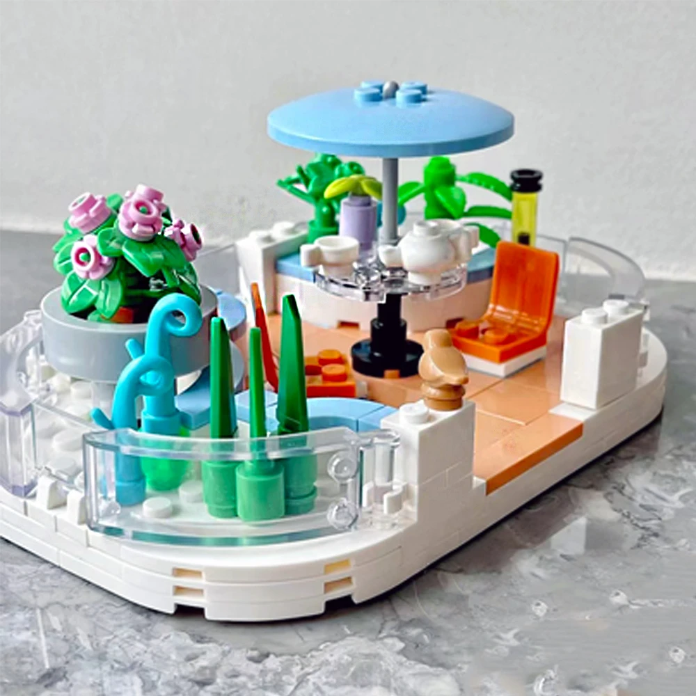 10507 креативный эксперт Moc Фэнтези Плаза уличный вид кирпичи модульная модель дома