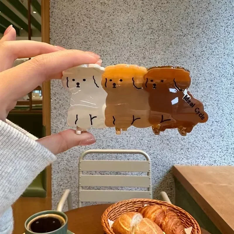 Заколка для волос из ацетата с милыми собаками и животными женщин девочек