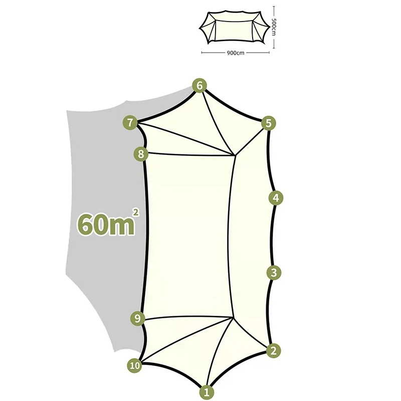 9 м * 5 открытый очень большой башня для гостиной двойной пик купольный навес