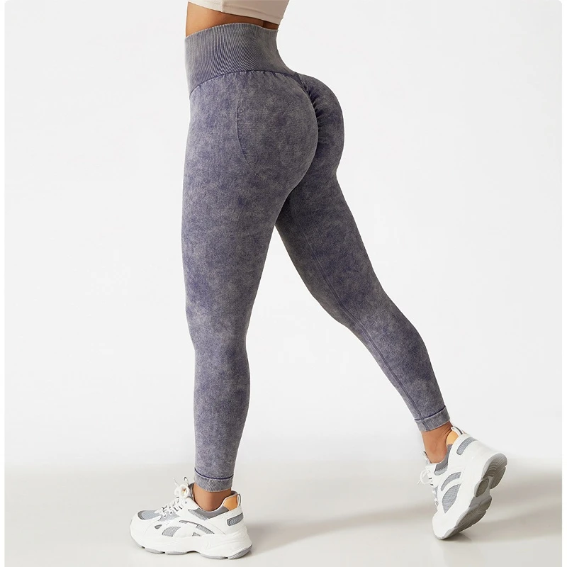 Women's Peach Hip Yoga Pants High Waist Seamless Exercise Workout Leggings Running Training Tights Fitness Stretchy Sportswear