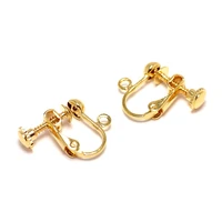 4pcs earring clips brass screw back clipgold color plated brass earrings jewelry supplies 13 7x12mm
