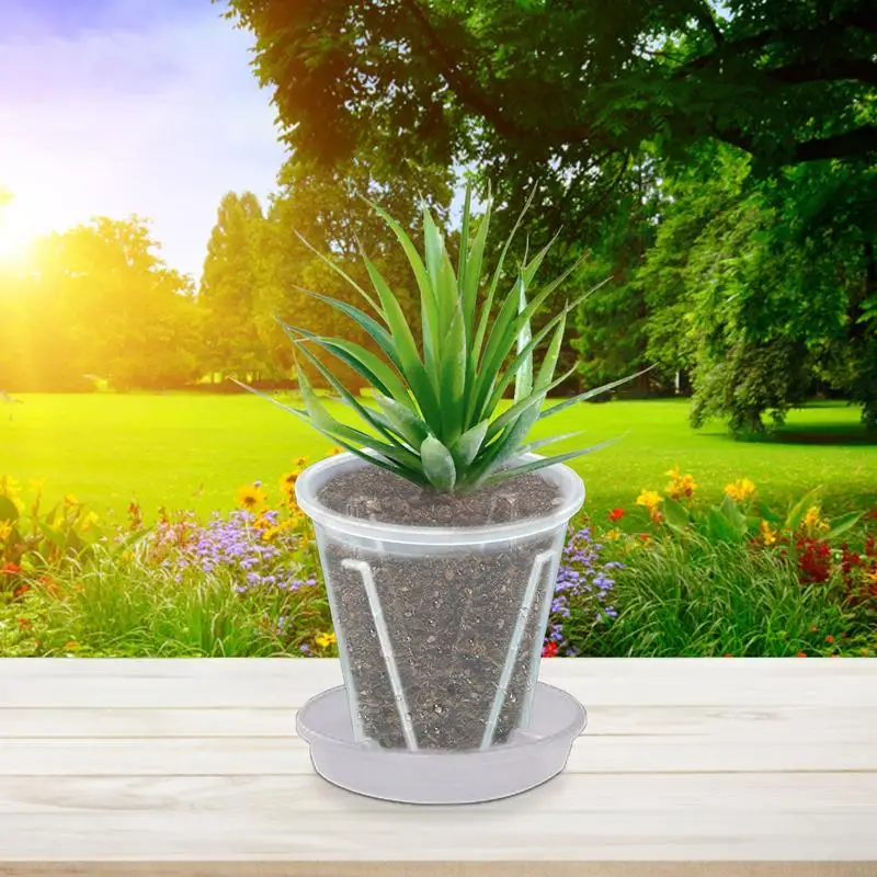 Прозрачный цветочный горшок плантатор Φ 14/16/18/21 см прочный прозрачный с