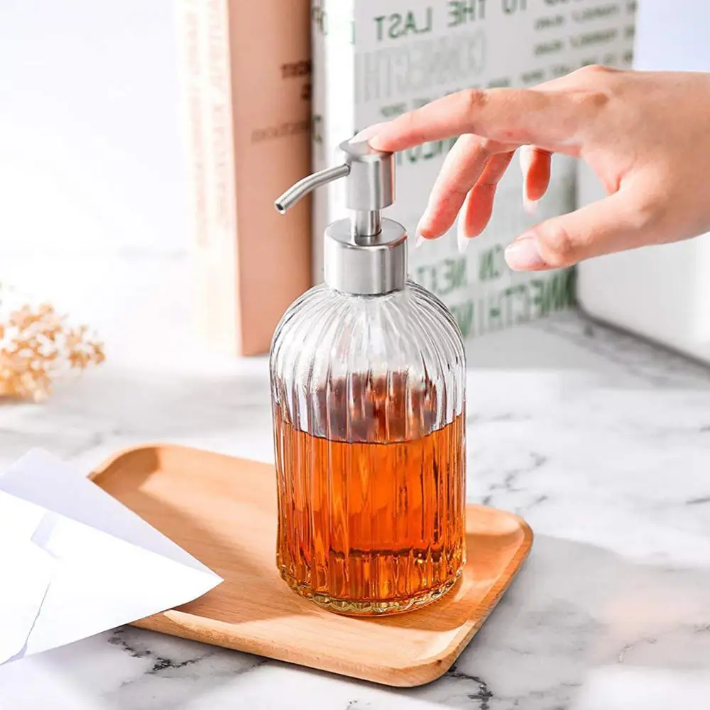 

400ml Soap Dispenser Shampoo Liquid Hand Soap Bottle with Stainless Steel Pump for Bathroom Kitchen dispensador de jabon