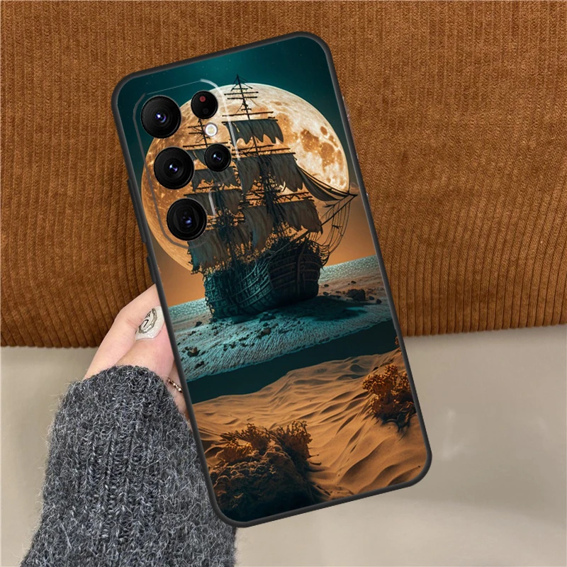 Чехол для телефона Пиратский корабль Samsung Galaxy S25 Ultra S9 S10 Plus S20 S21 S22 S23 FE S24 Back Cover