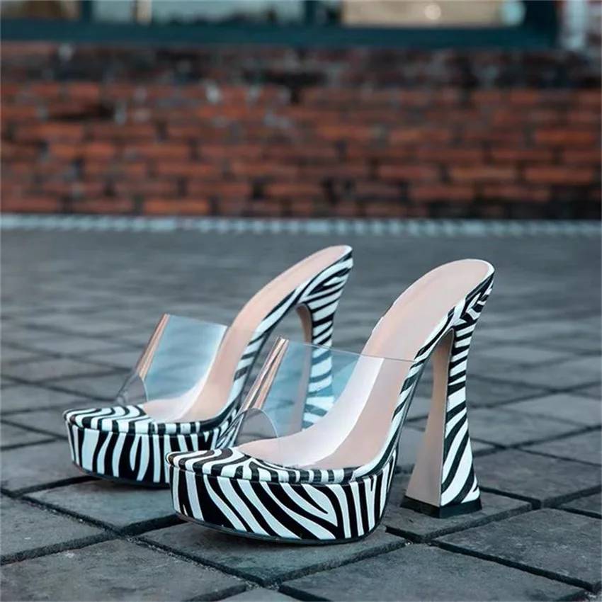 

Plus Size 36-43 Thick Heel Platform Slippers 2022 Summer New Fashion European and American Style Casual Sandals Sexy Women Shoes