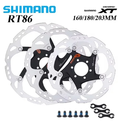 Роторы SHIMANO RT86 DEORE XT SM-RT86 Тормозной ротор с защитой от ослабленных затяжек Better RT76 RT66 160/180/203 мм Серия M8000