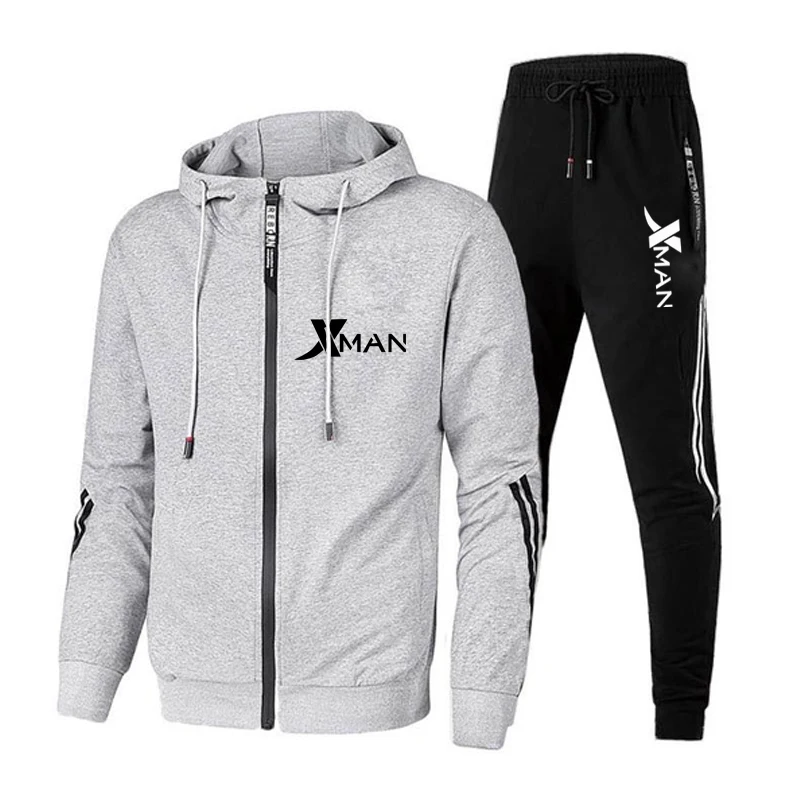 Spring Winter Men Tracksuit Zipper Jackets and Sweatpants Jogging Suits Casual Outdoor Male Fleece Pullover Sport 2 Pcs Sets