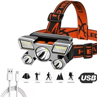 led super bright rechargeable headlamp strong light fishing ultra long life battery long range outdoor head mounted camping