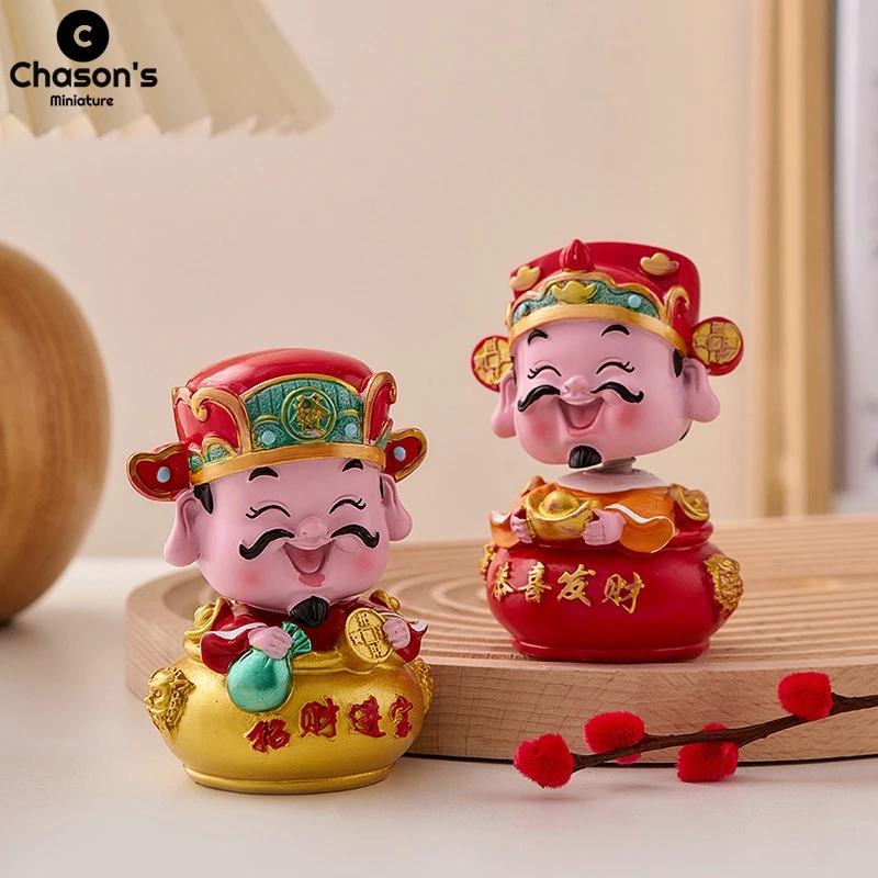 Милые полимерные золотые статуэтки богатые украшения на удачу автомобильные