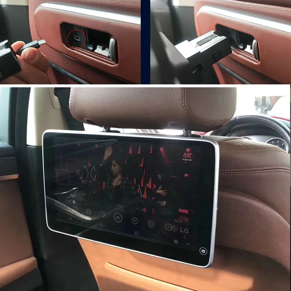 Фото Экран телевизора BacK для BMW X5 G05 X6 G06 X7 G07 Система развлечений на заднем сиденье Подголовник Android с автомобильной подушкой Монитор Plug & Play №1