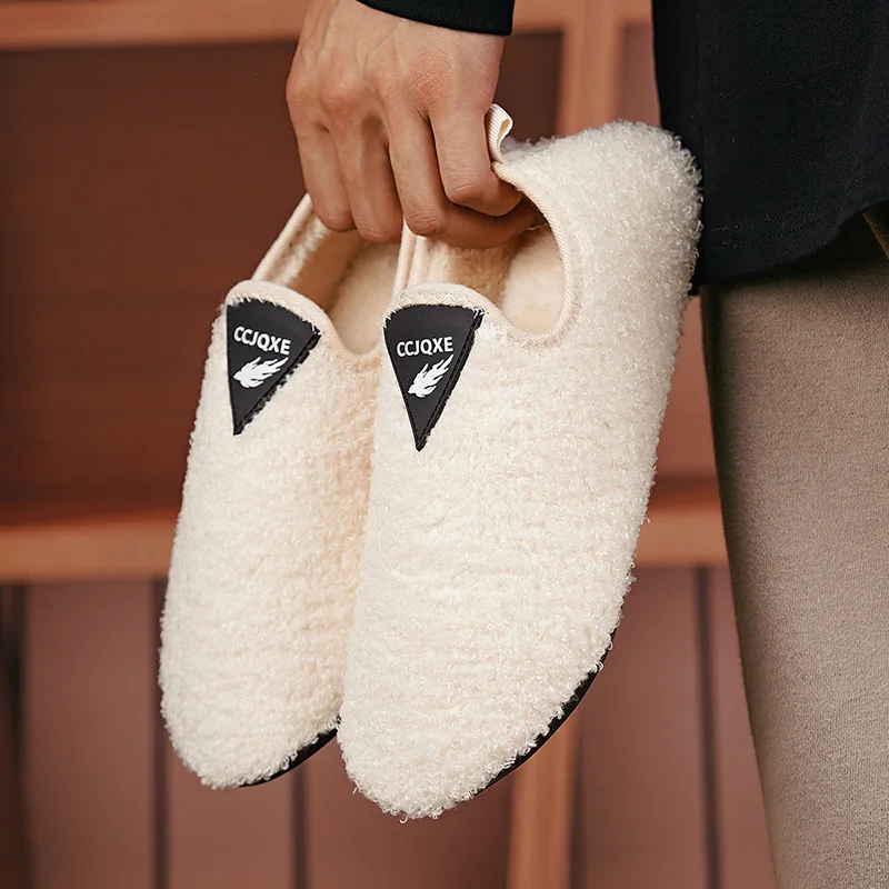 New Mens Winter Slippers Comfortable Plush Shoe High Quality Women Disigner Cotton Slipper Non Slip Light Weight Indoor Footwear