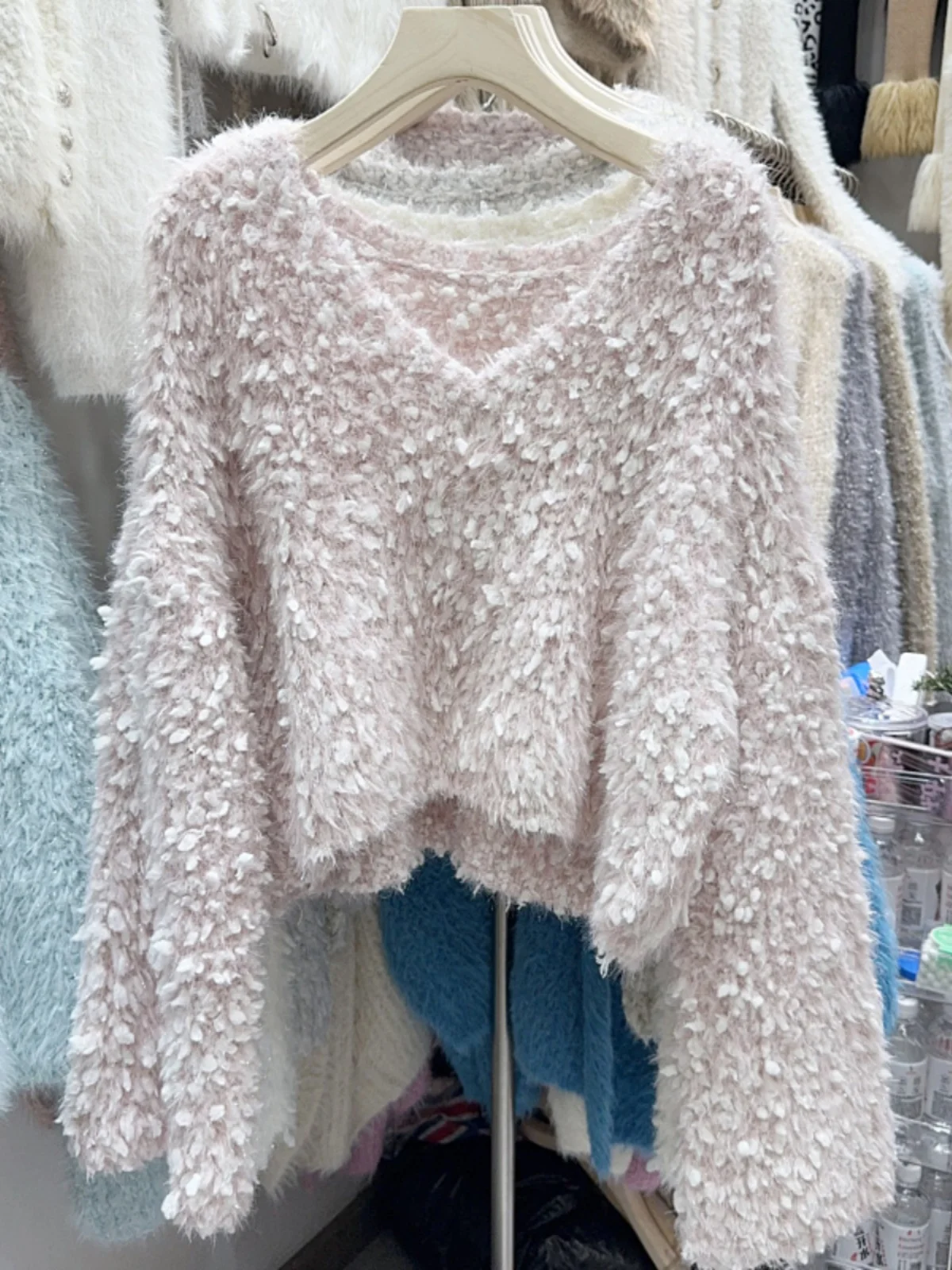 Тринадцать рядов новый дизайн пушистый свитер с кисточками женский