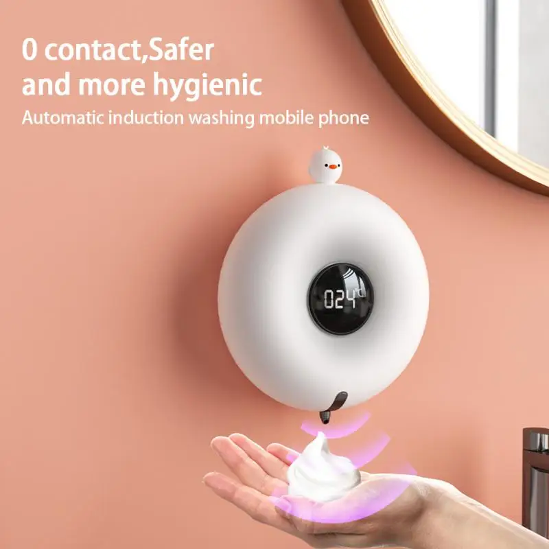 

Soap Dispenser Mobile Phone Usb Charging Wall-mounted Donut Foam Wash Infrared Contact-free Smart Sensor Wash Home Accessories