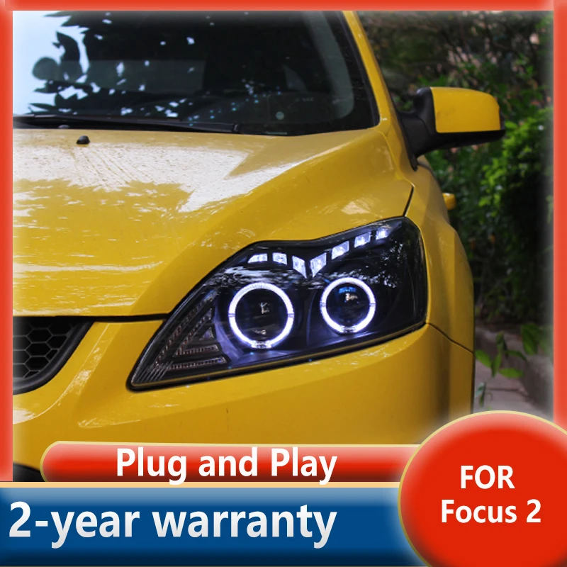 

Передняя лампа для Ford Focus, фары Focus 2 светодиодный 2009-2013, фары DRL Hid Angel Eye, биксеноновые лучевые аксессуары