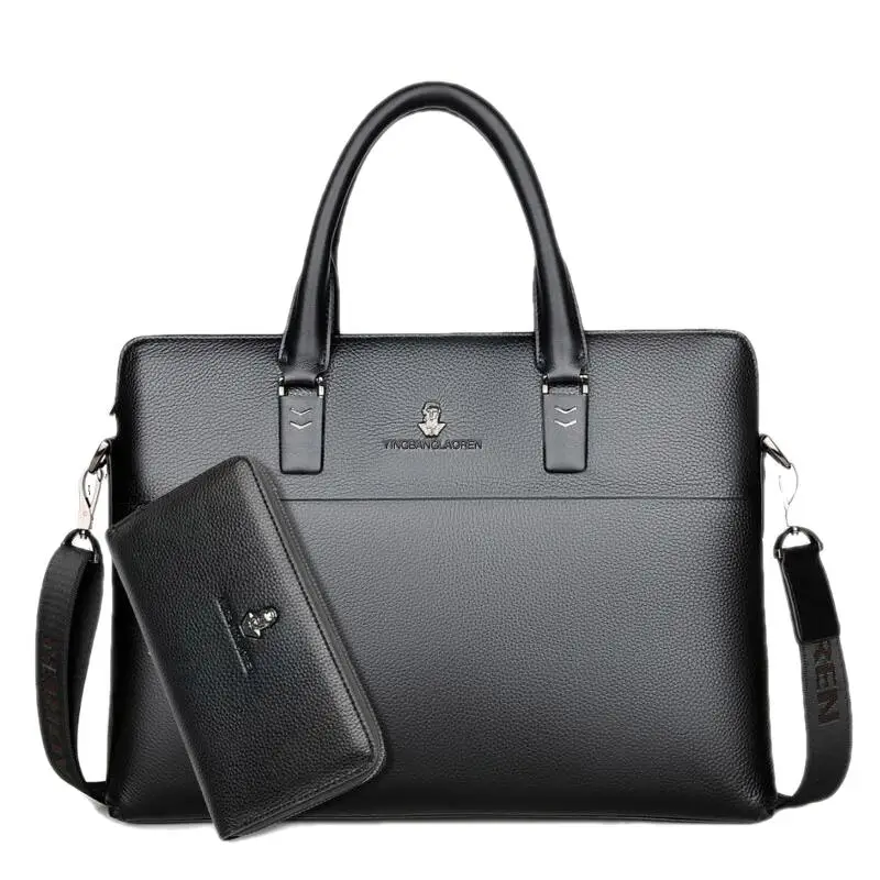 Luxury Genuine Leather Briefcase For Men Business Hang File Bag Cowhide Male Shoulder Messenger Bag Large Capacity Laptop Bag