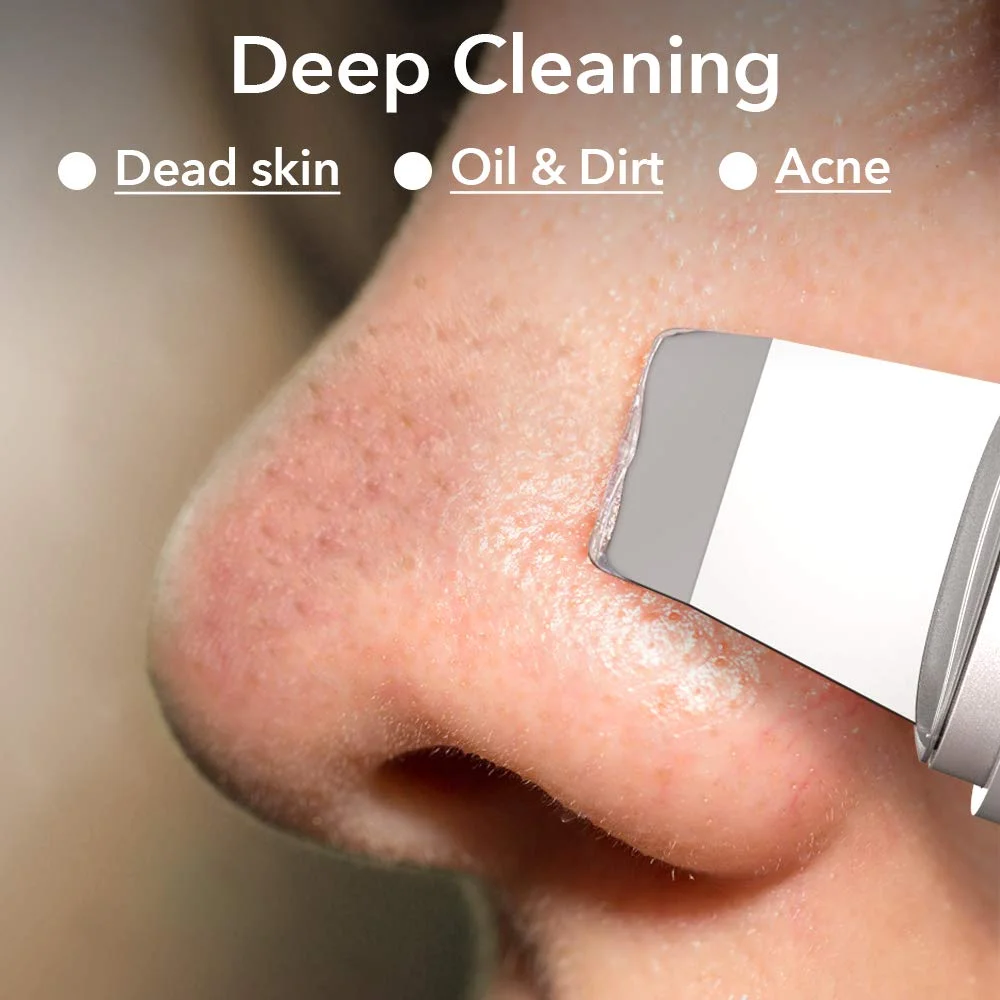 Скруббер для кожи Ультразвуковое EMS ионное отшелушивающее устройство Очищающее