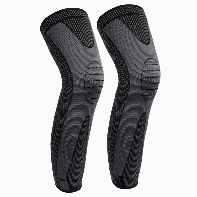

Green Lengthen Stripe Sports Knee Protector Pads Non Slip Bandage Leg Support Leggings 1 Pcs Long KneePads Knee Warm Sleeve