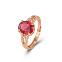 real 14k rose gold ruby gemstone ring for females anillos de ruby wedding bands anel gemstone jewellry anel wommen bizuteria